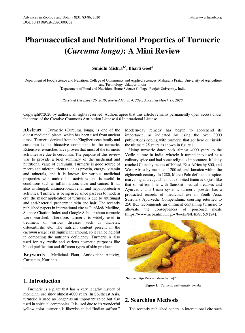 research paper on turmeric