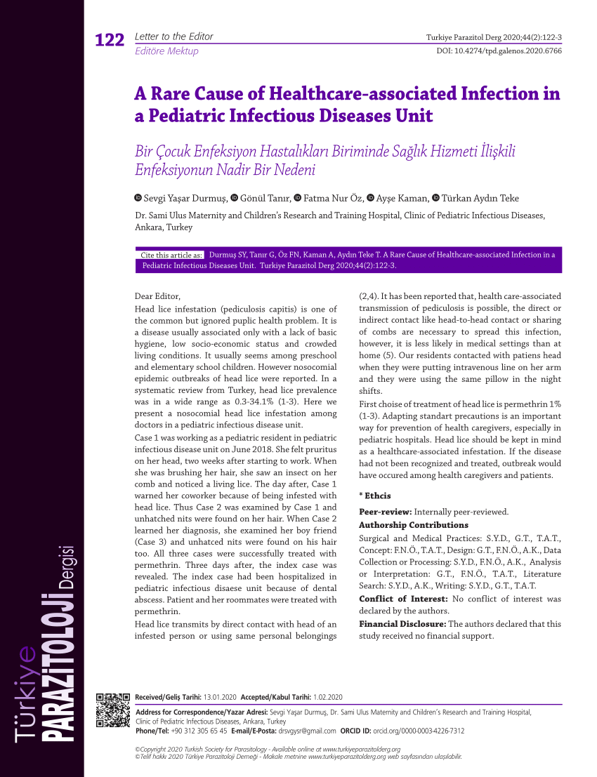 (PDF) A Rare Cause of Healthcare-associated Infection in a ...