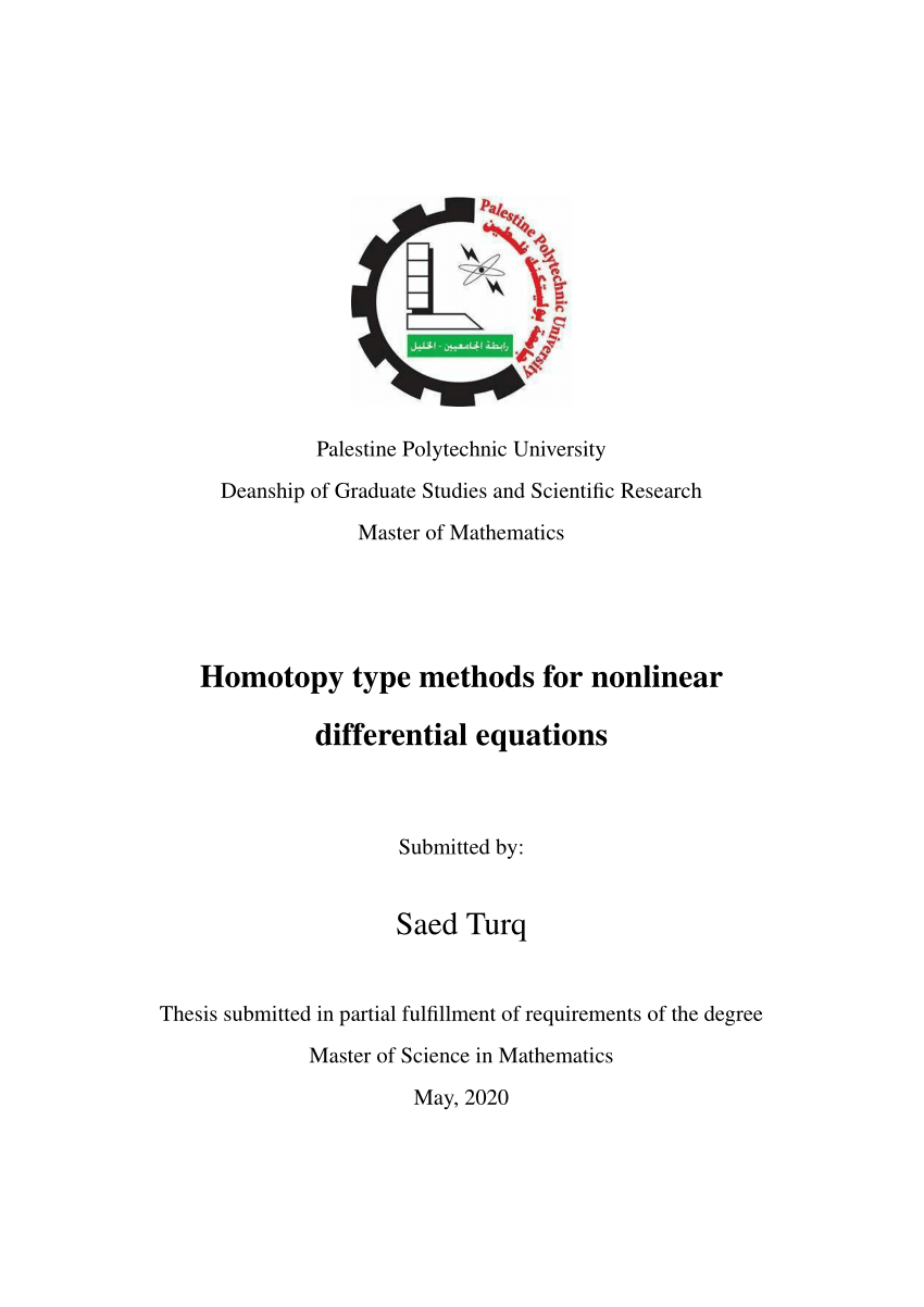 PDF) Homotopy type methods for differential equations