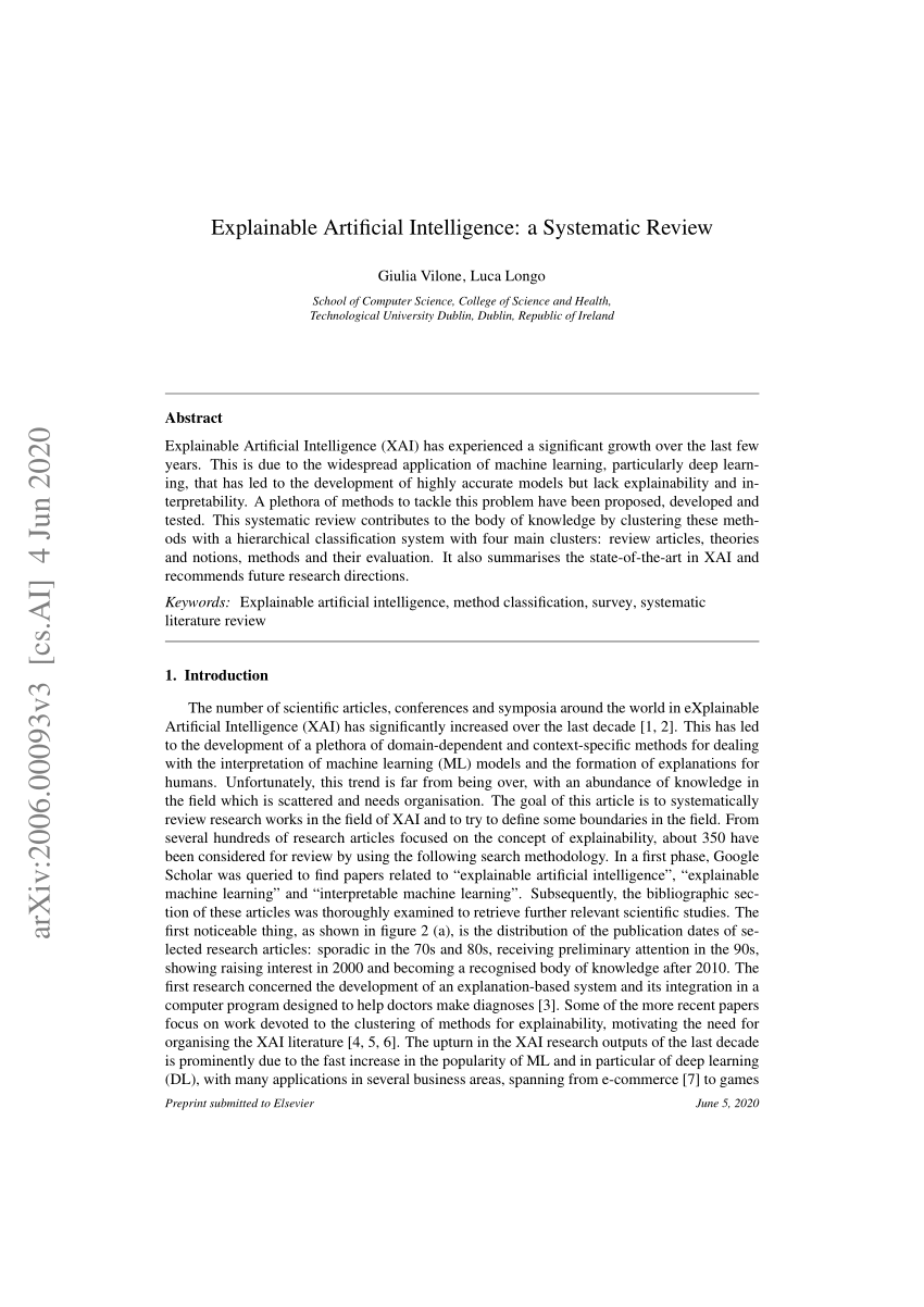 PDF) Explainable Artificial Intelligence: a Systematic Review