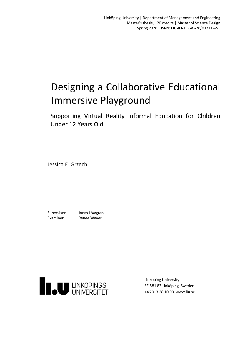 Pdf Designing A Collaborative Educational Immersive Playground Supporting Virtual Reality Informal Education For Children Under 12 Years Old - indexing children as fields roblox ts