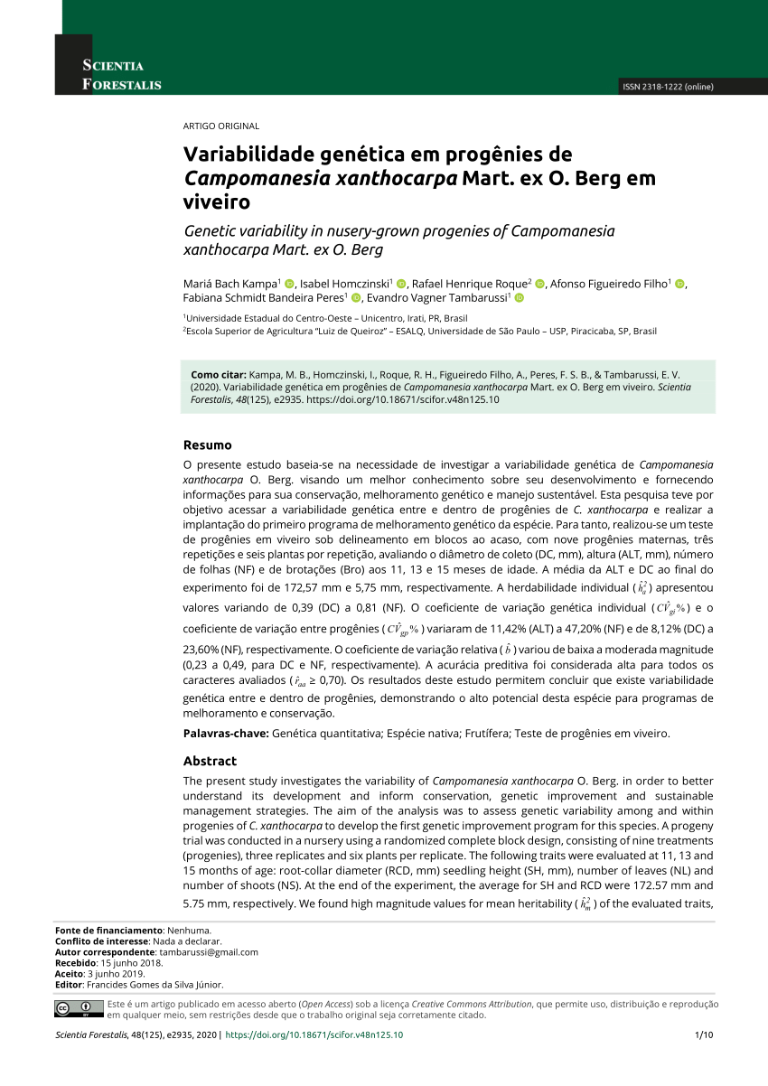 Composition Of Progeny Test From The Clonal Seed Orchard Of Eucalyptus Download Table