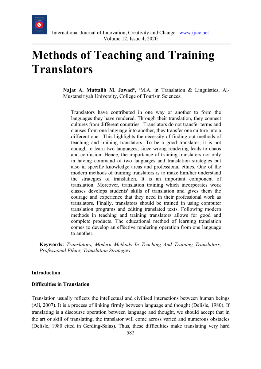 Autonomy in Translation: approaching translators' education
