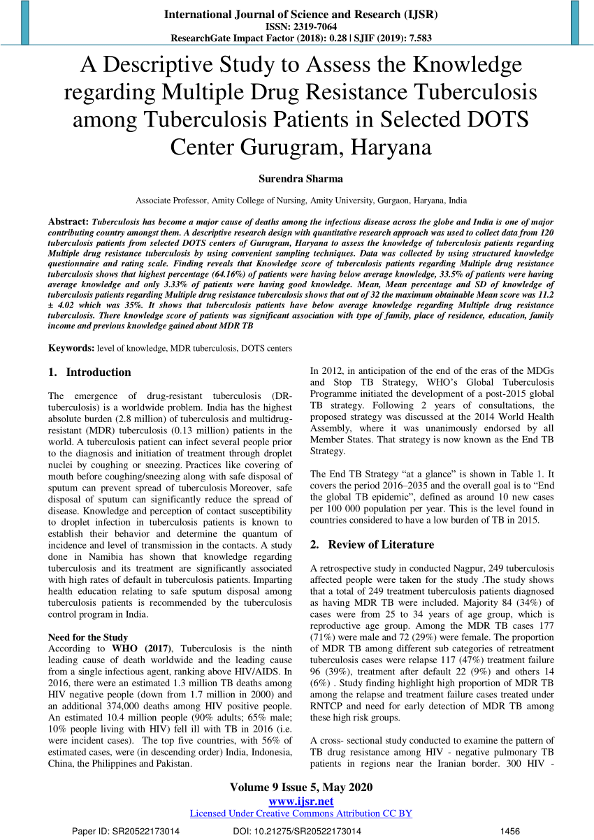 tuberculosis research paper example