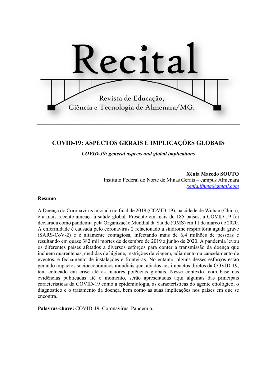 Portal IFNMG - Monitoramento Coronavírus