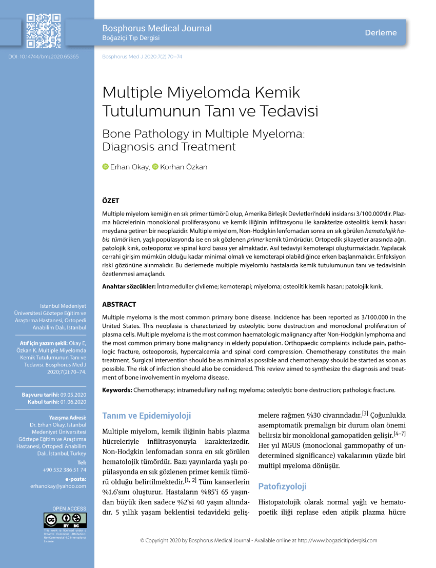 (PDF) Bone Pathology in Multiple Myeloma: Diagnosis and ...