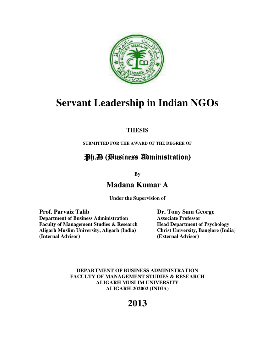 thesis on servant leadership pdf