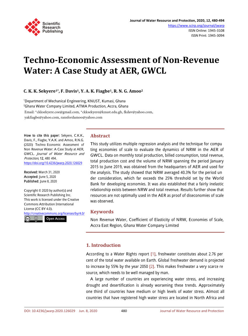 research papers on non revenue water
