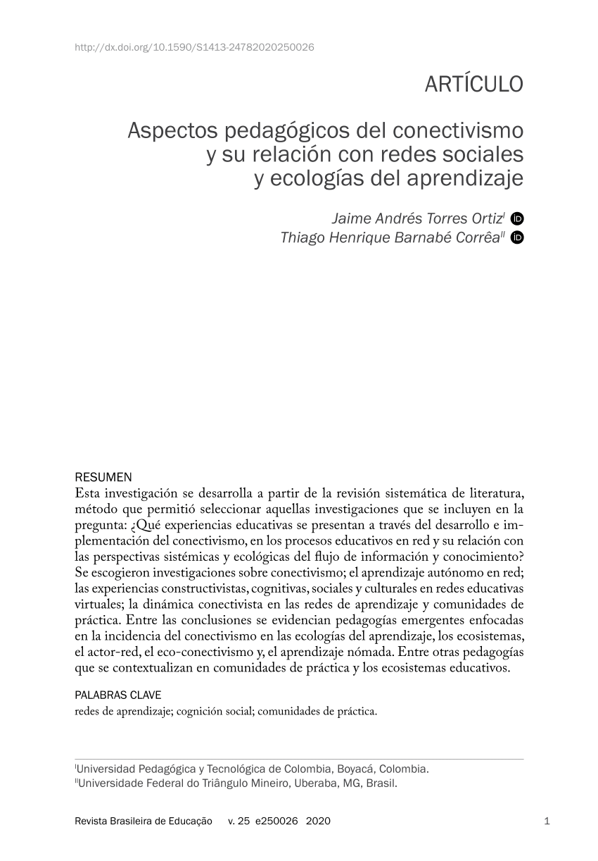 (PDF) Aspectos pedagógicos del conectivismo y su relación con redes ...