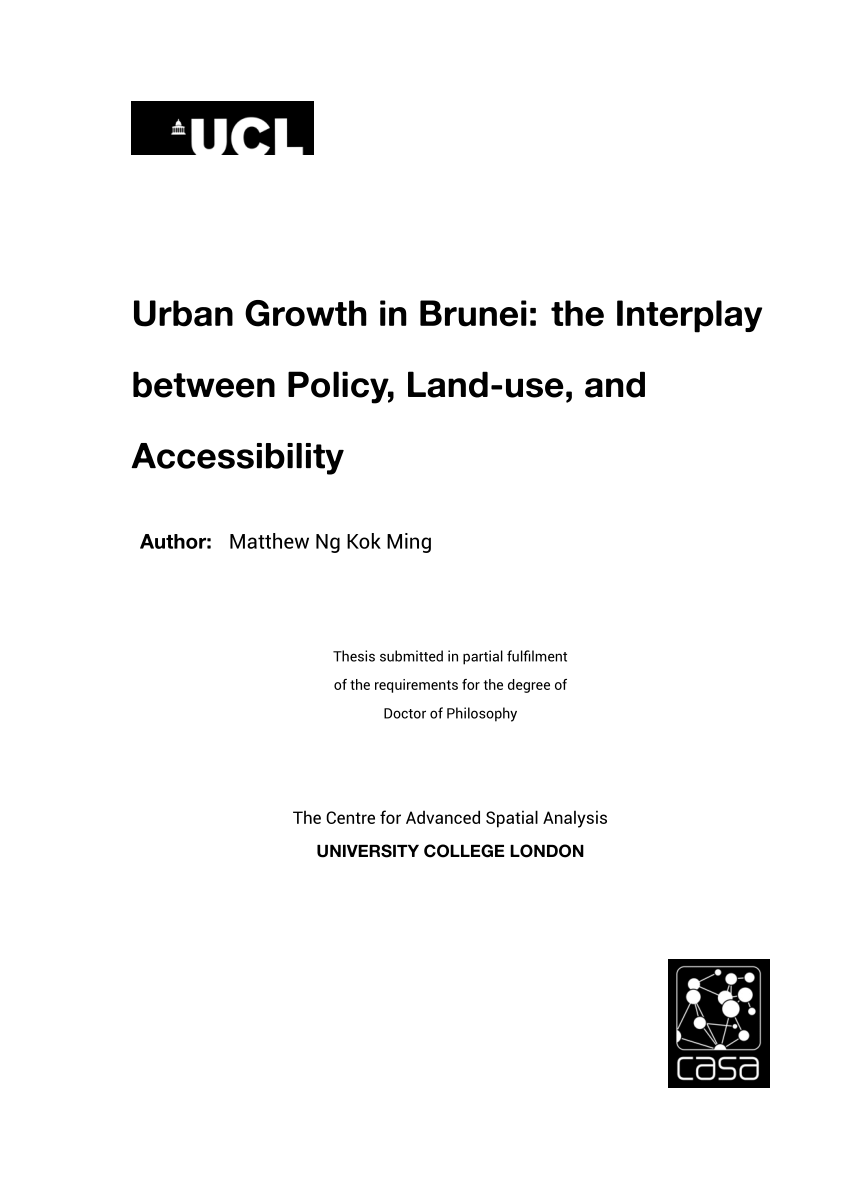 PDF) Urban Growth in Brunei: the Interplay between Policy, Land-use, and  Accessibility