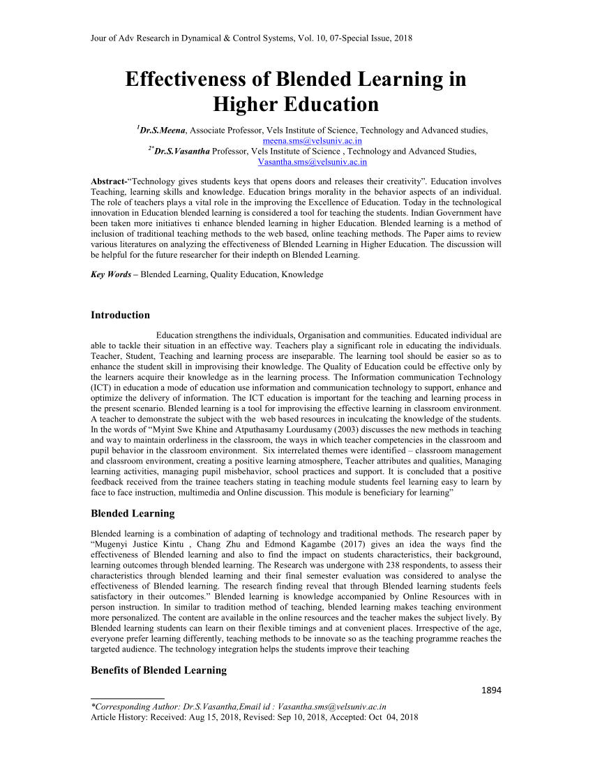 thesis about blended learning pdf