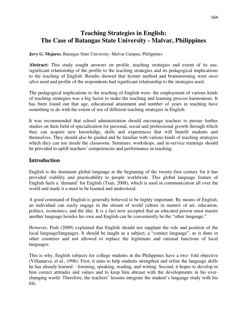 research about teaching strategies in the philippines