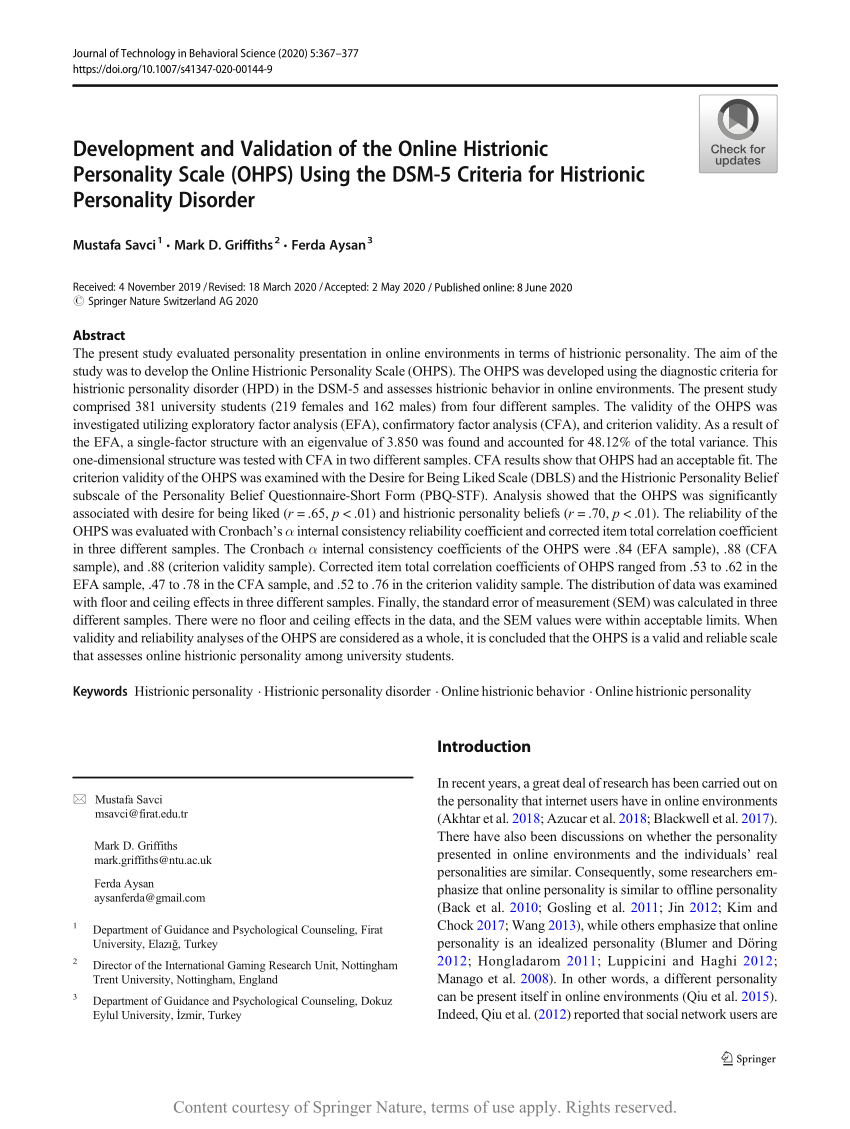 development-and-validation-of-the-online-histrionic-personality-scale