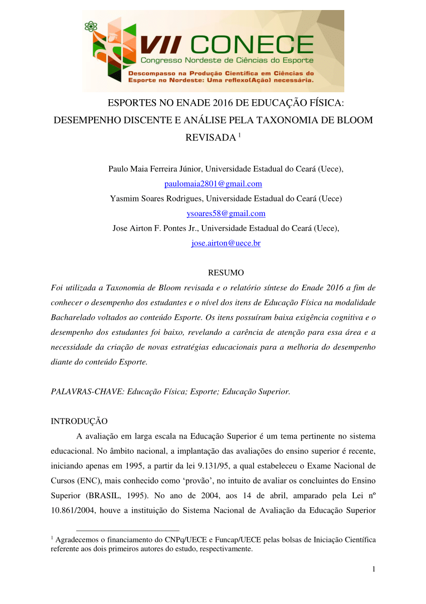 PDF) Taxonomia de Bloom Revisada e sua relação com o desempenho nos itens  de física do ENEM