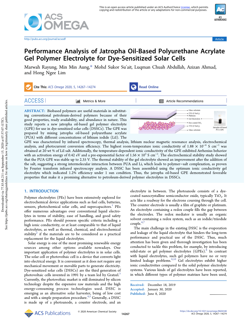 PDF) Performance Analysis of Jatropha Oil-Based Polyurethane 