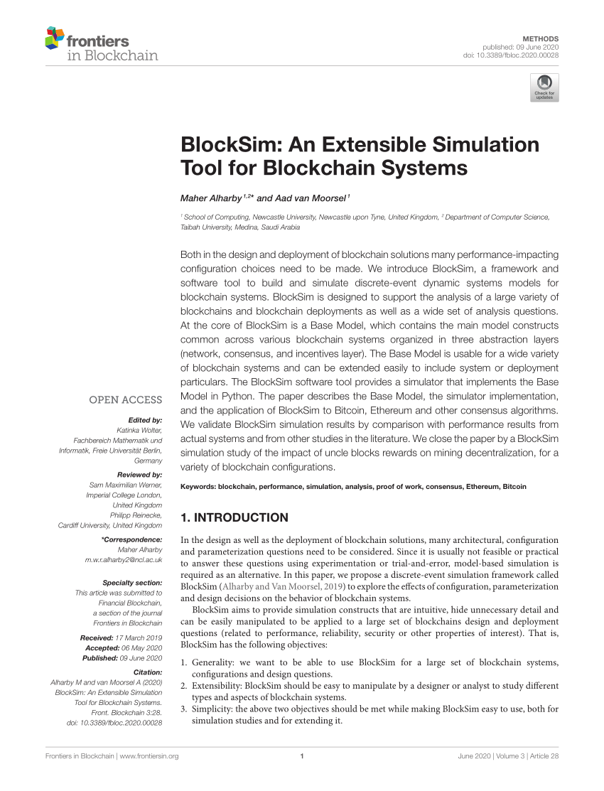 PDF) BlockSim-Net: A Network Based Blockchain Simulator