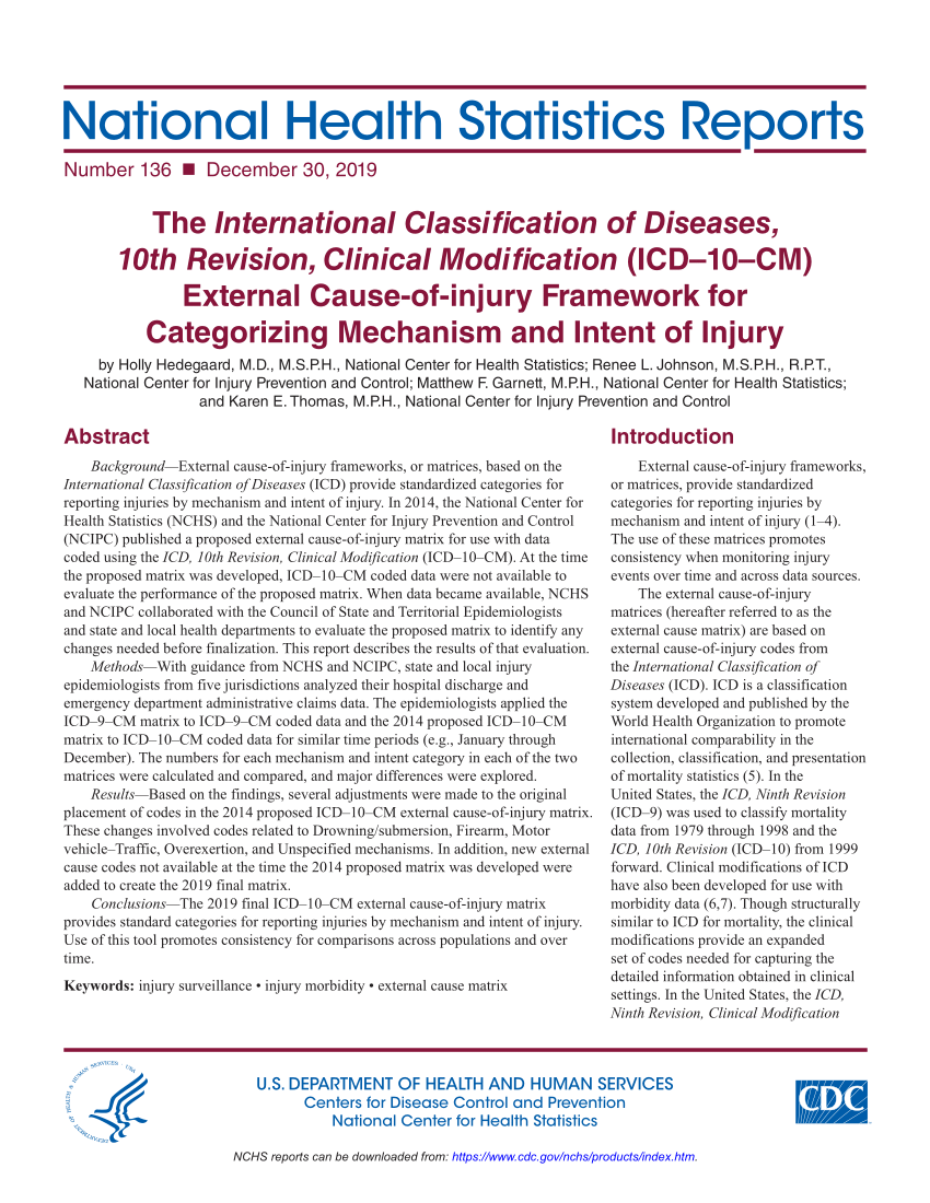 (PDF) The International Classification of Diseases, 10th Revision