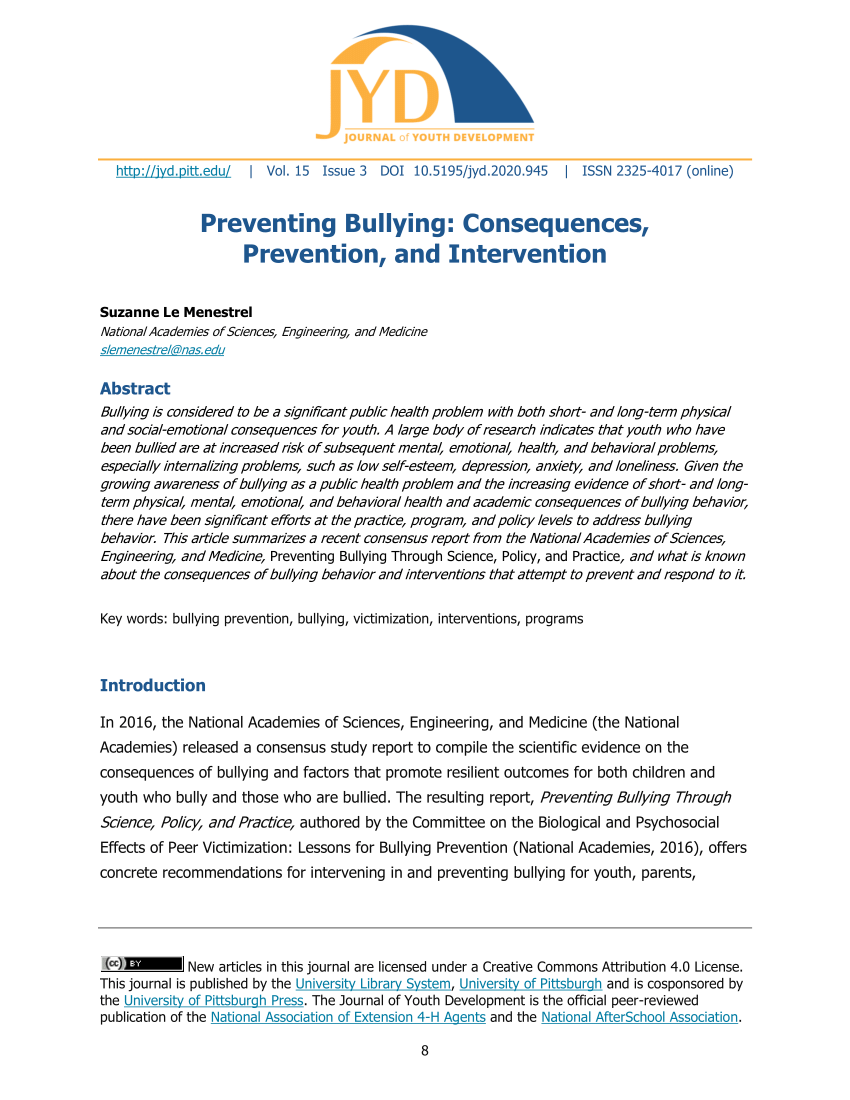 essay about preventing bullying
