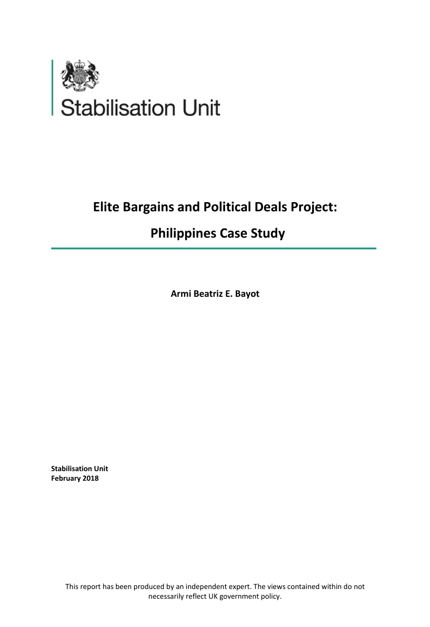 (PDF) Elite Bargains and Political Deals Project: Philippines Case Study