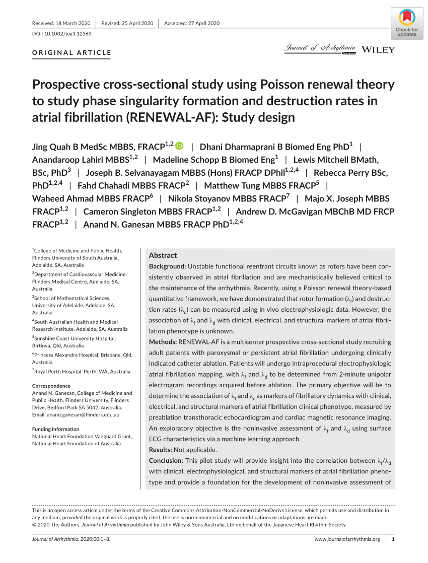 Pdf Prospective Cross Sectional Study Using Poisson Renewal
