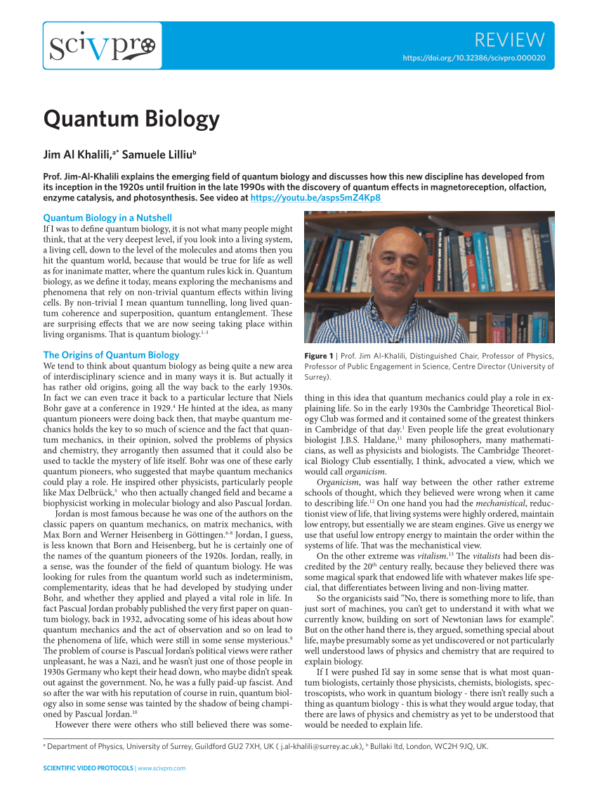 thesis on quantum biology