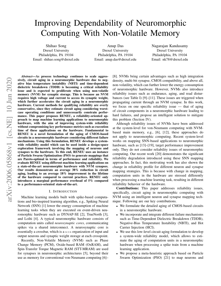 Full article: Neuromorphic computing using non-volatile memory