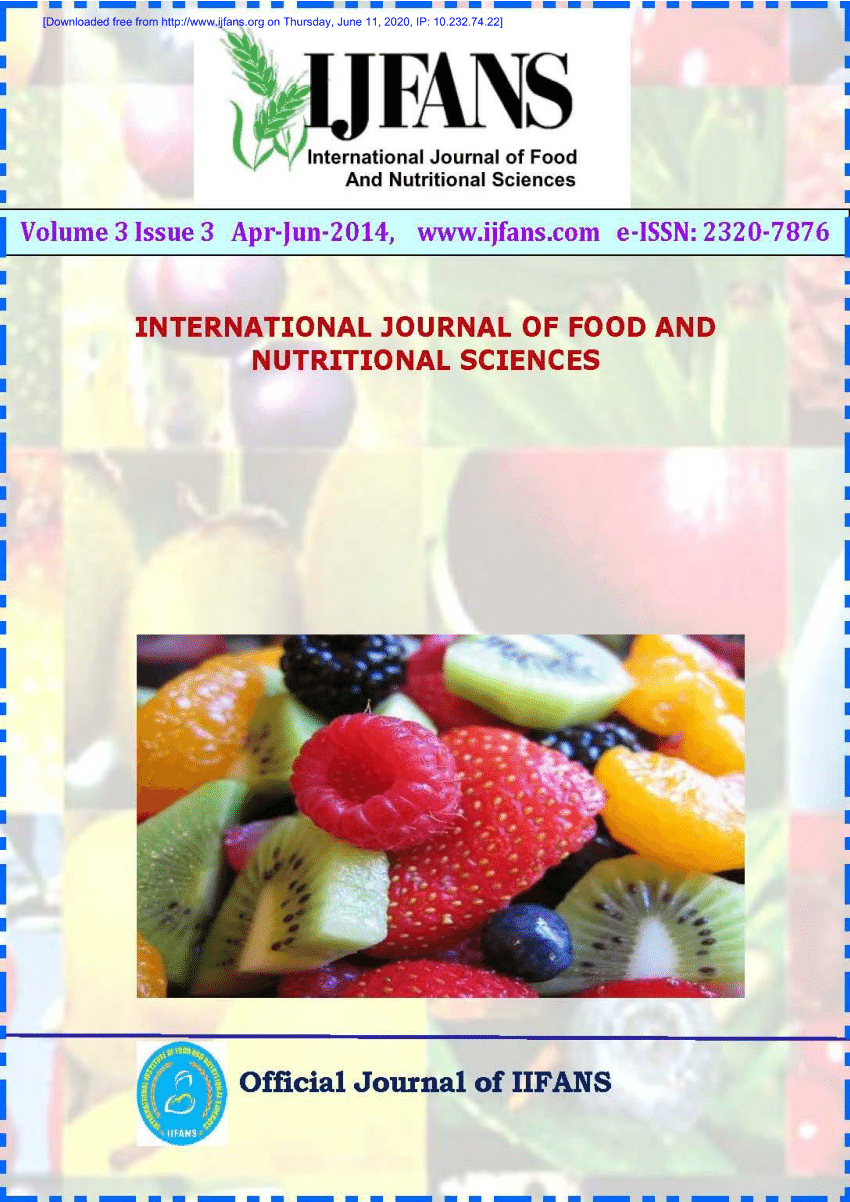 (PDF) INTERNATIONAL JOURNAL OF FOOD AND NUTRITIONAL SCIENCES BAKED SOY SEV