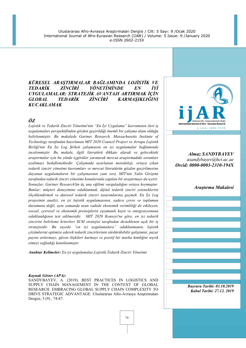 pdf best practices in logistics and supply chain management in the context of the global research embracing global supply chain complexity to drive strategic advantage