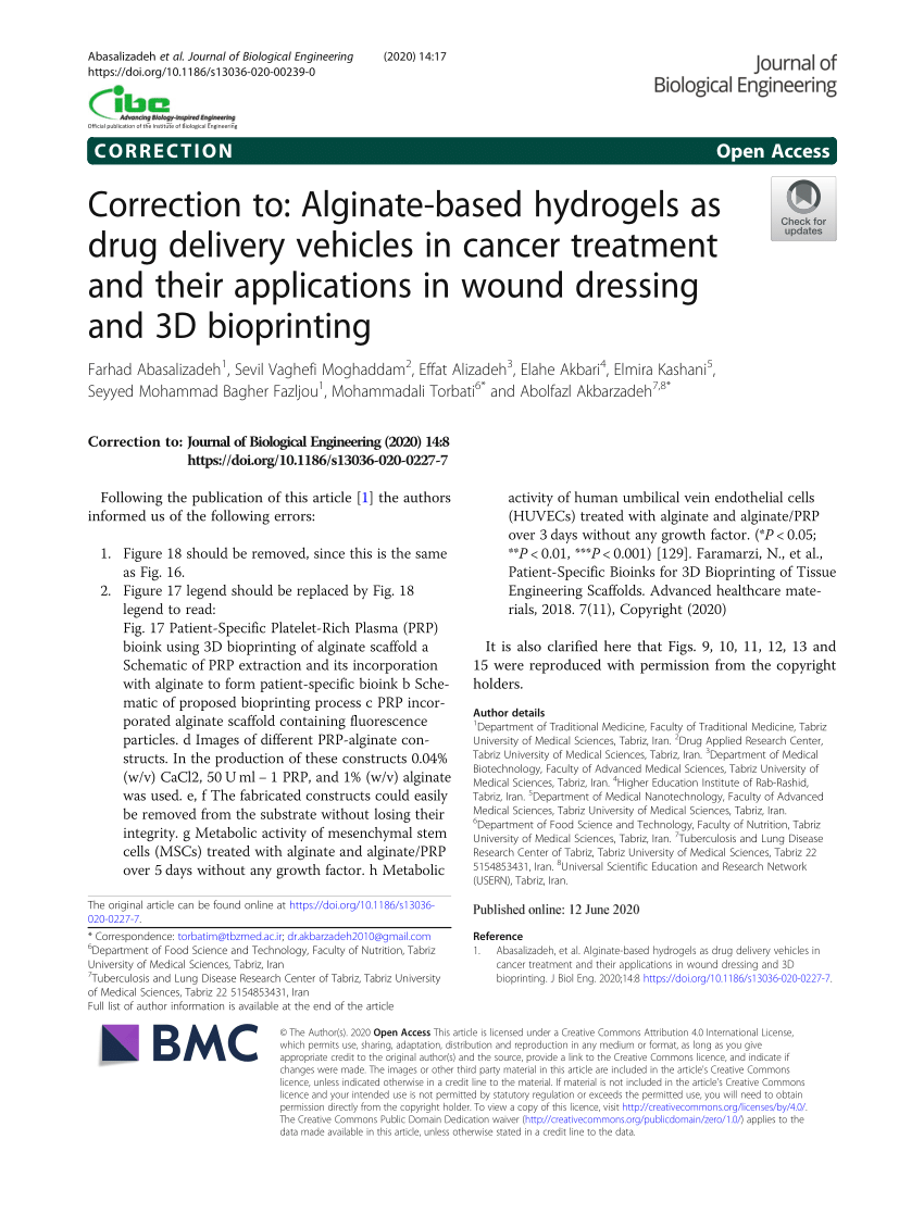 Alginate-based hydrogels as drug delivery vehicles in cancer