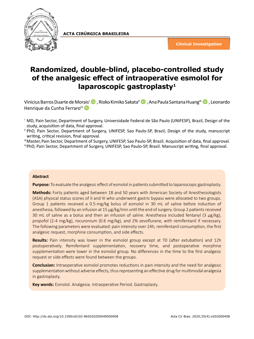 PDF) Labetalol as an Alternative to Esmolol and Fentanyl for