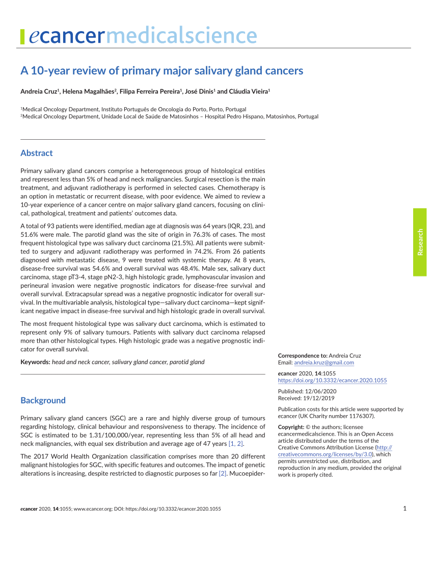 salivary gland cancer research paper