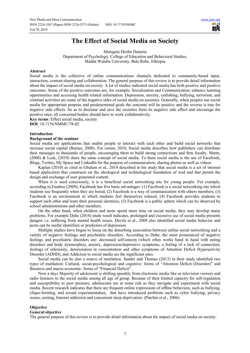 research paper on social media effects