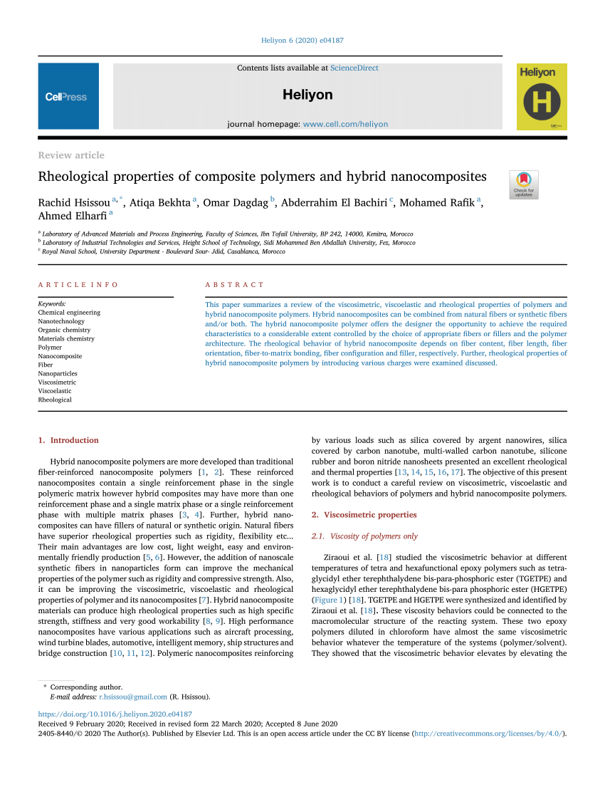 PDF) Rheological properties of composite polymers and hybrid