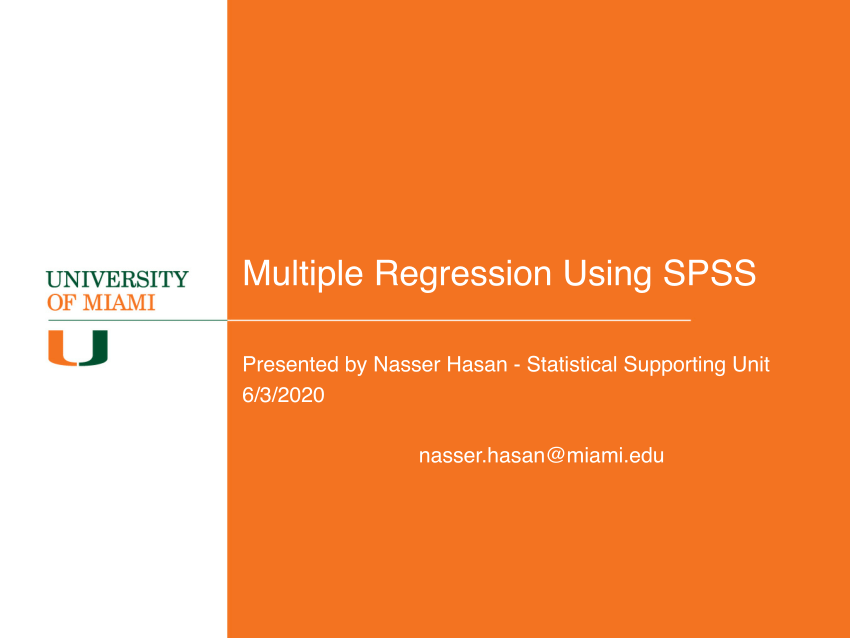 (PDF) Multiple Regression analysis Using SPSS