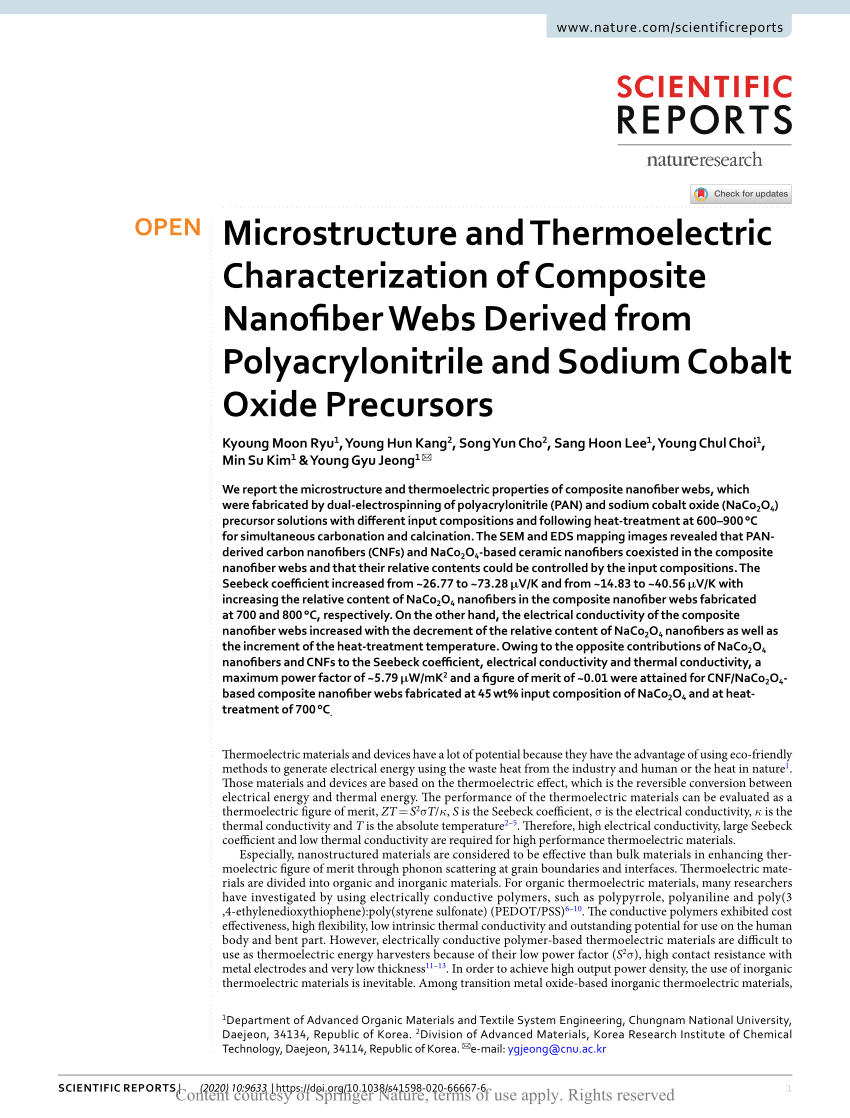 PDF) Microstructure and Thermoelectric Characterization of 