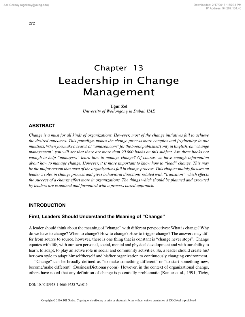 change management research papers
