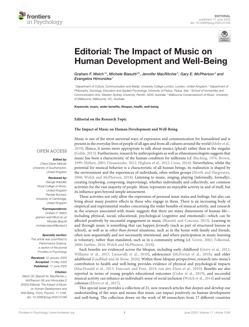 impact of music on human life essay