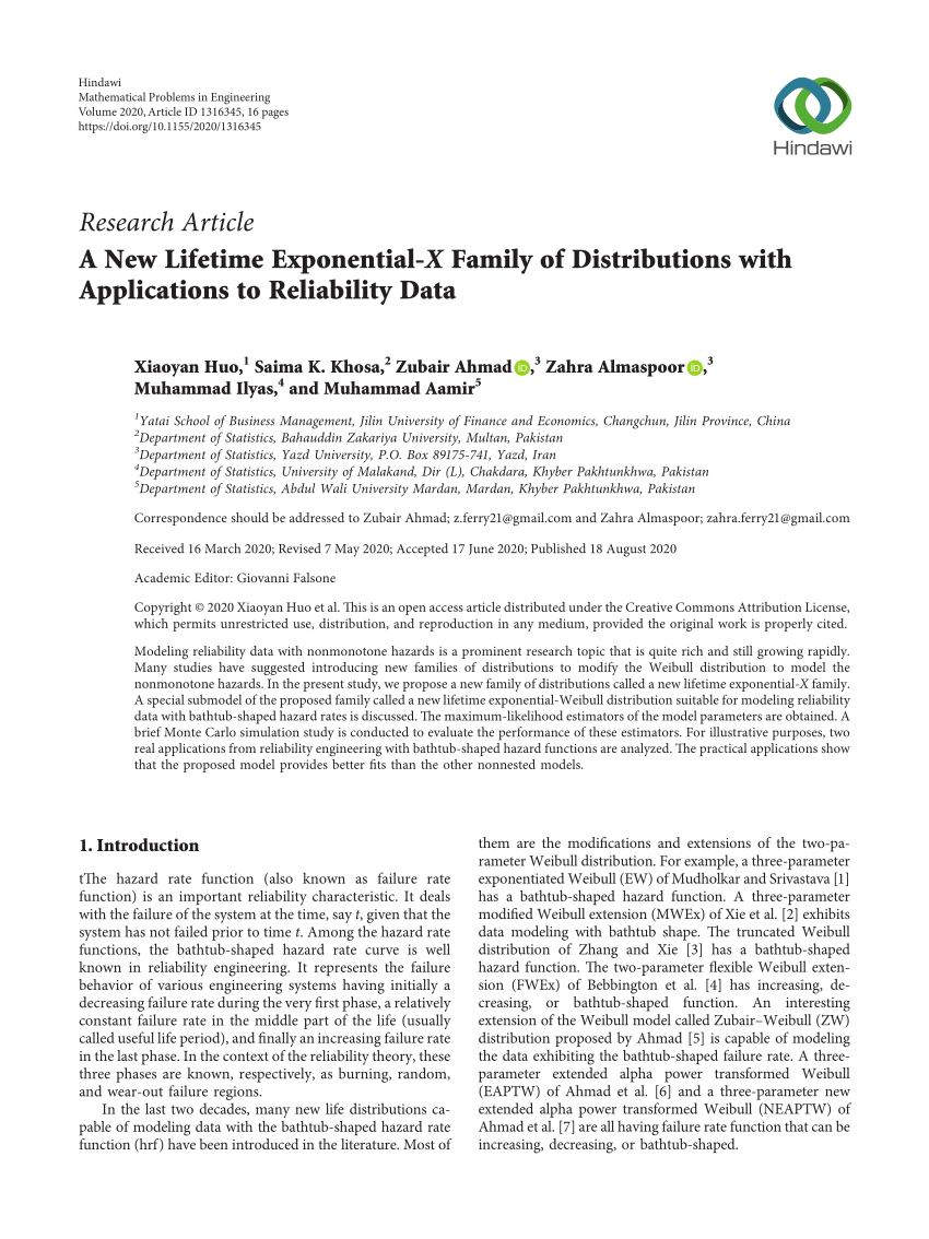 Pdf A New Lifetime Exponential X Family Of Distributions With Applications To Reliability Data