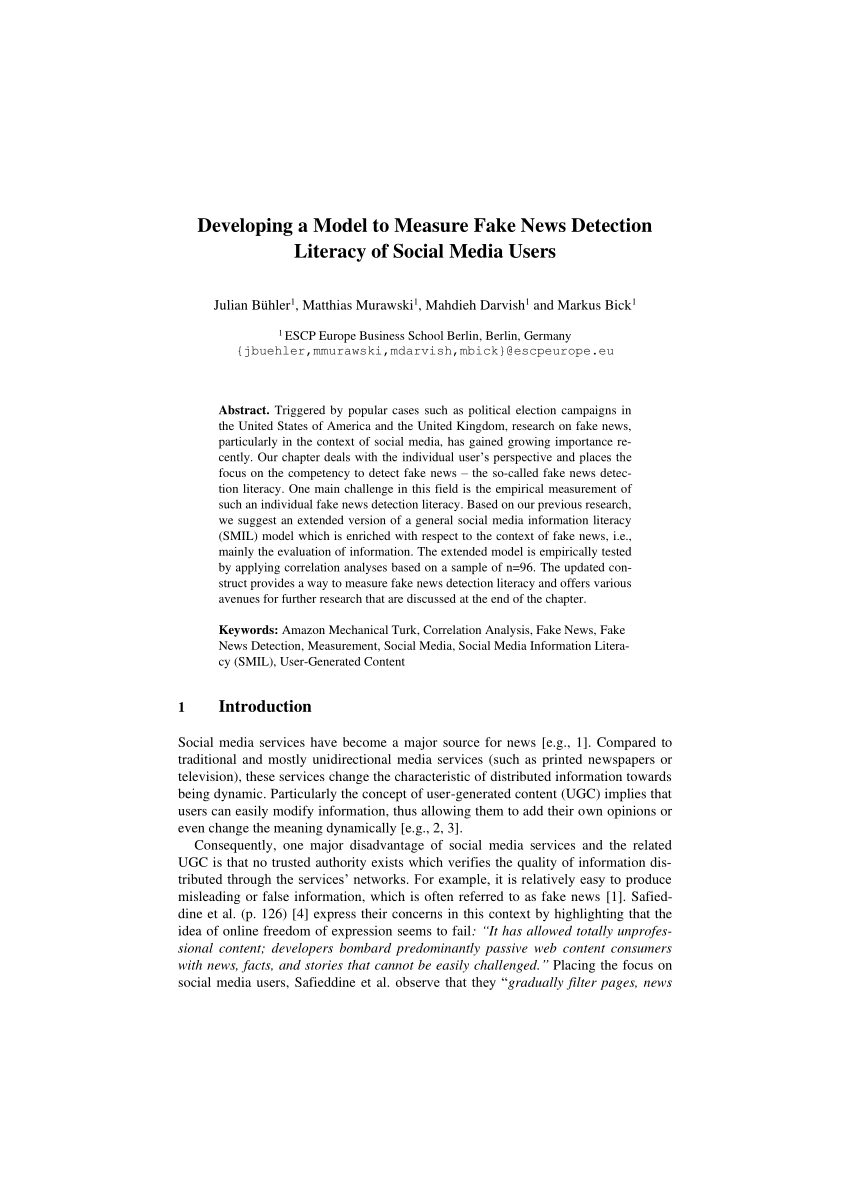 literature review for fake news detection
