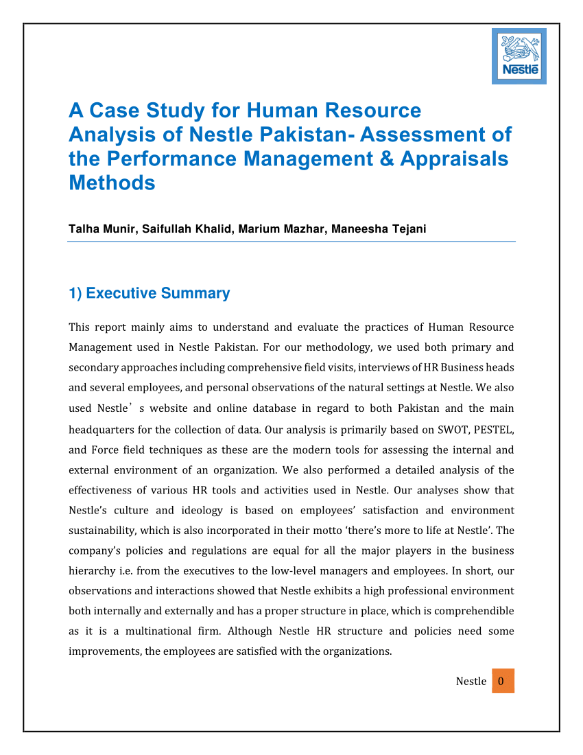 case study examples human resources