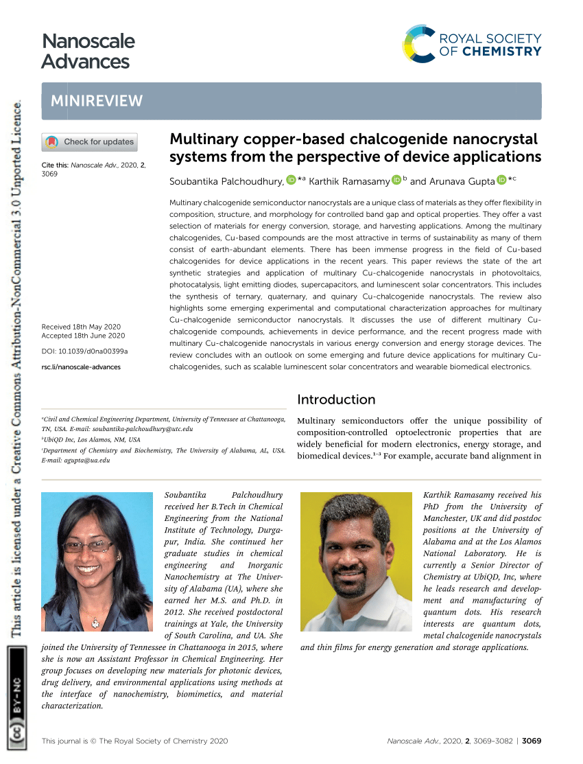 PDF) Multinary Copper-based Chalcogenide Nanocrystal Systems from