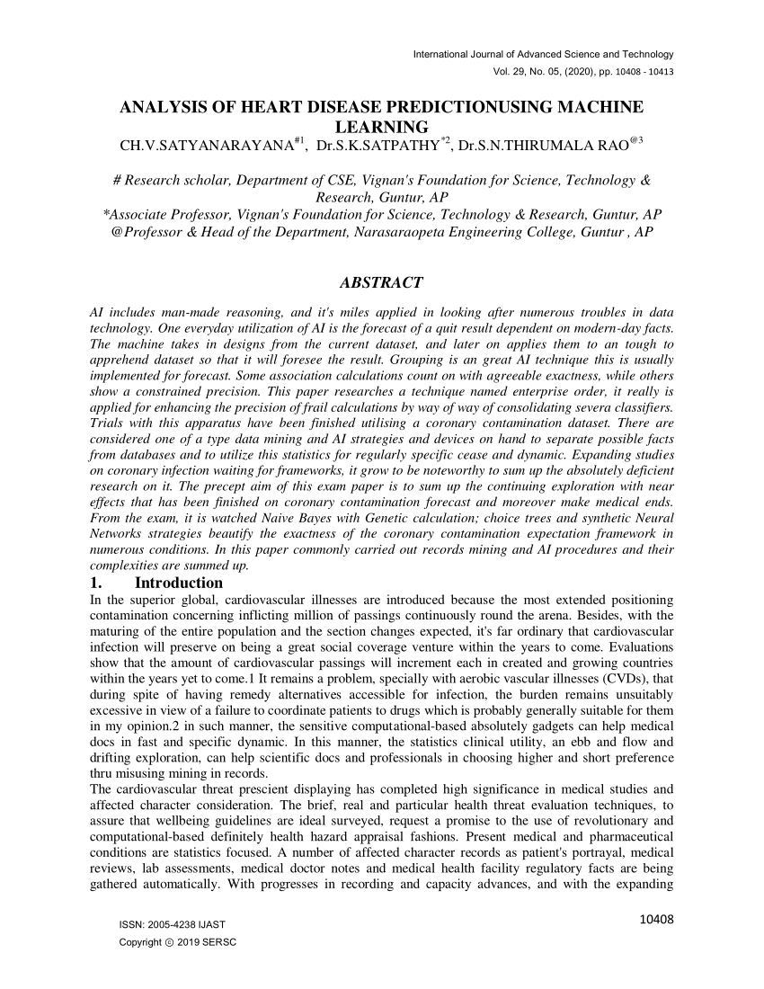 heart disease research paper