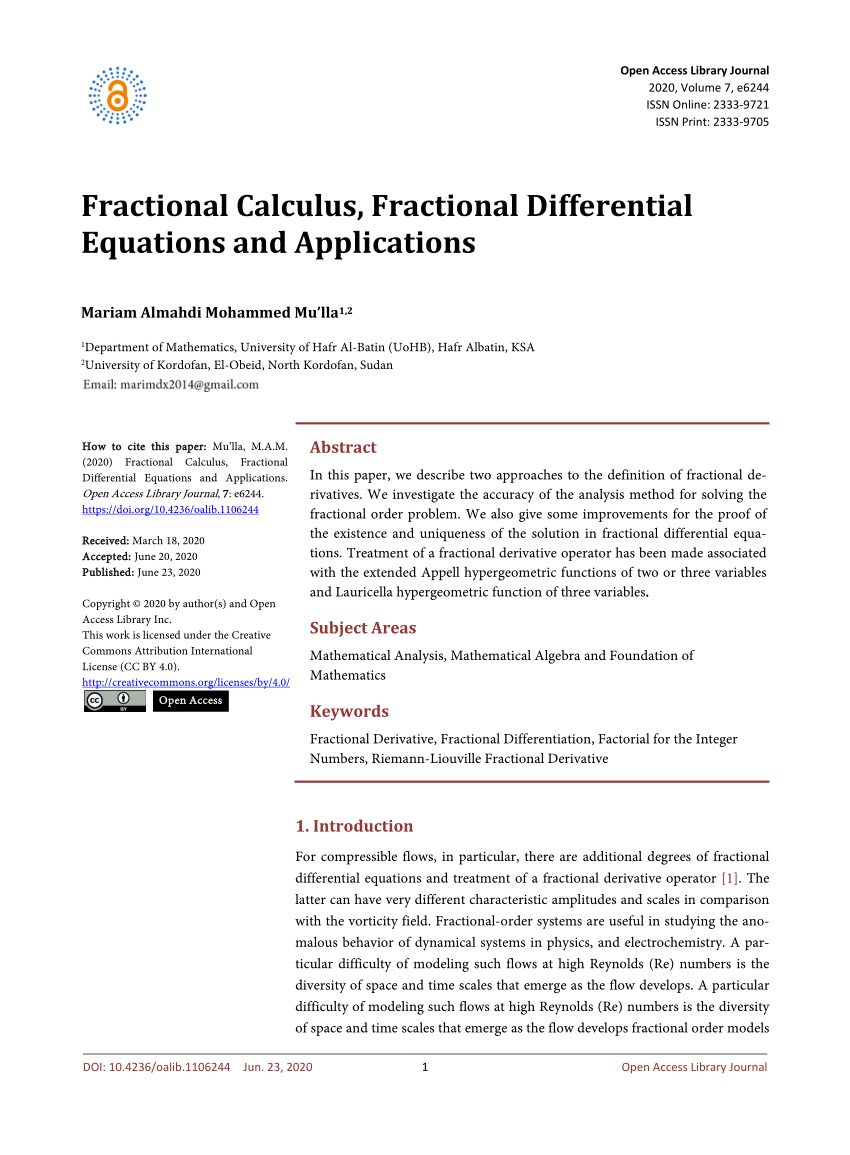 doctoral thesis in fractional calculus