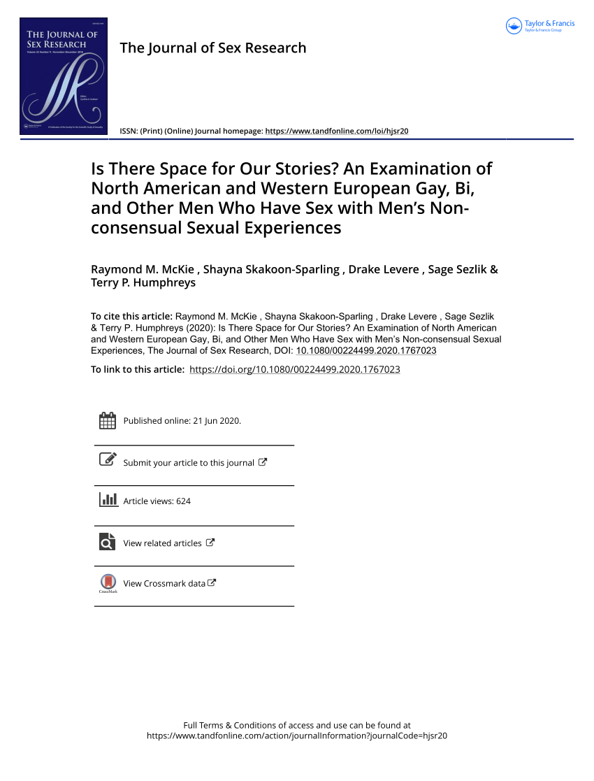 PDF) Is There Space for Our Stories? An Examination of North American and  Western European Gay, Bi, and Other Men Who Have Sex with Mens Non- consensual Sexual Experiences