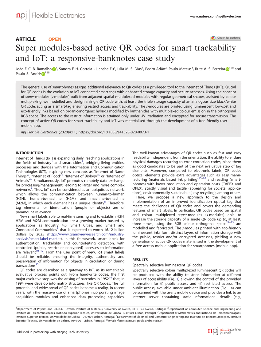 Pdf Super Modules Based Active Qr Codes For Smart Trackability And Iot A Responsive Banknotes Case Study