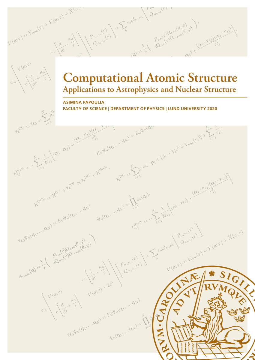 PDF) Computational Atomic Structure: Applications to Astrophysics ...
