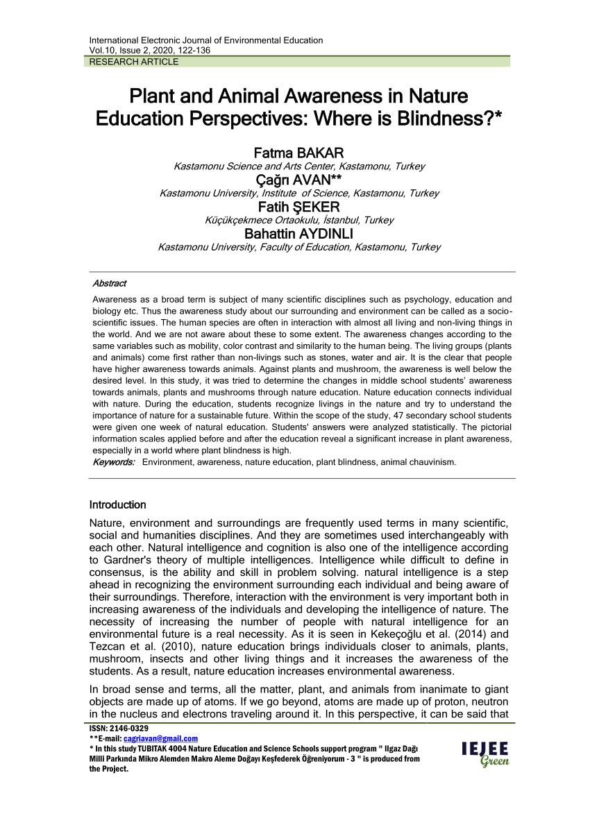 pdf plant and animal awareness in nature education perspectives where is blindness