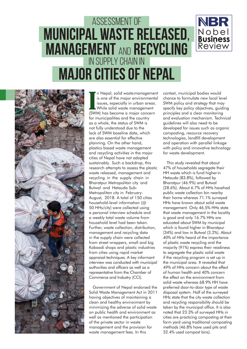 essay about garbage management in nepal