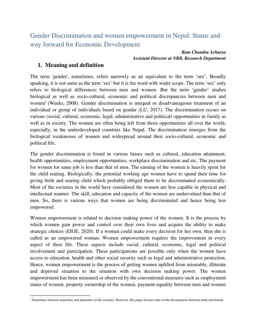 gender discrimination research paper pdf