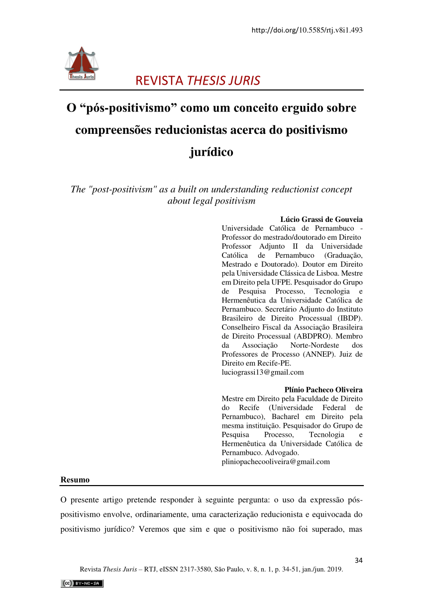 PDF) A insuficiência do positivismo, os entimemas jurídicos e a incerteza  do pós-positivismo